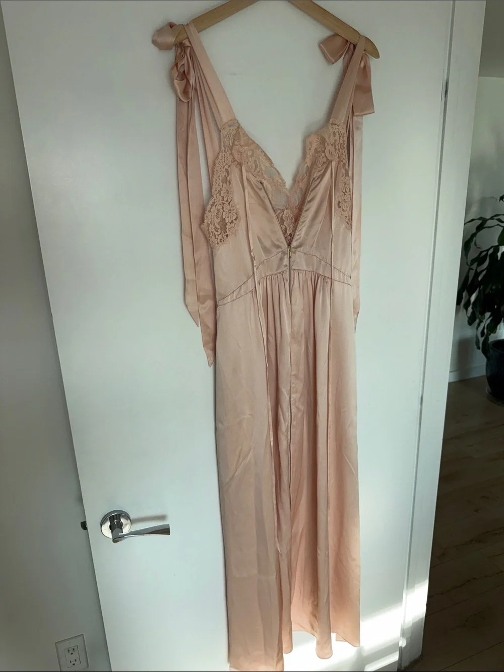 Stella McCartney Blush Satin & Lace Slip Dress - Picture 2 of 7
